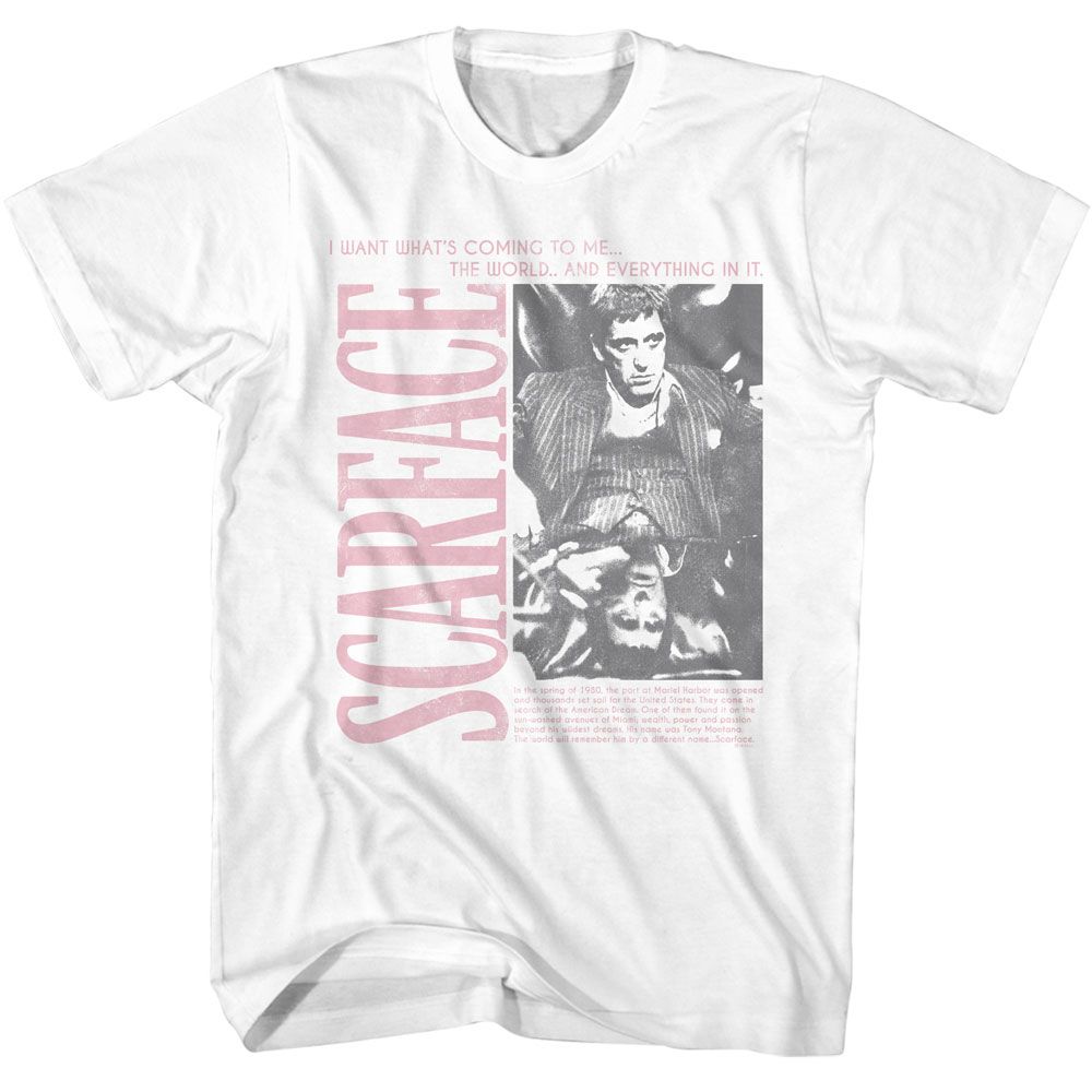 SCARFACE T-Shirt, Bw Photo W Synopsis