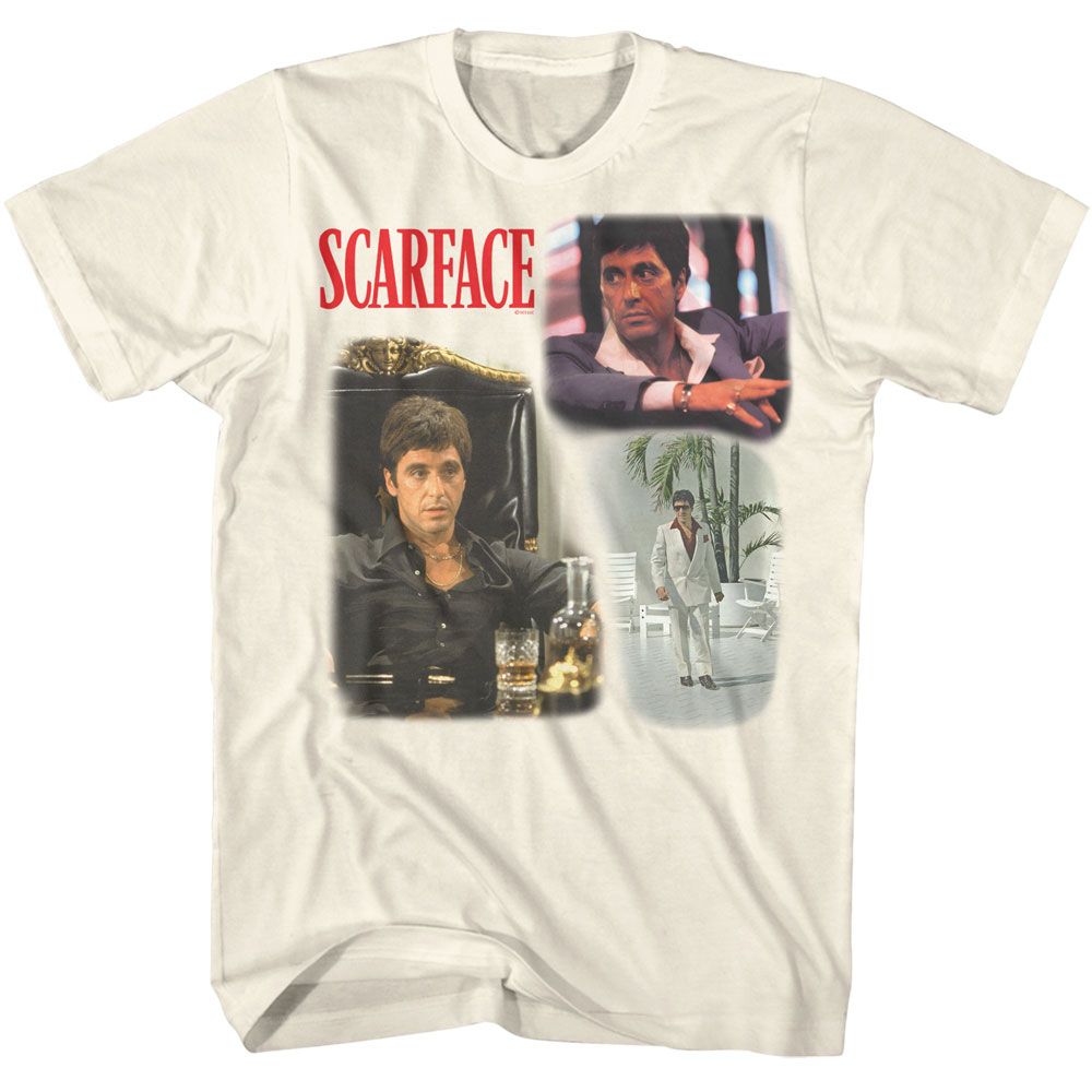 SCARFACE Eye-Catching T-Shirt, WORLD IS YOURS COLLAGE COLOR