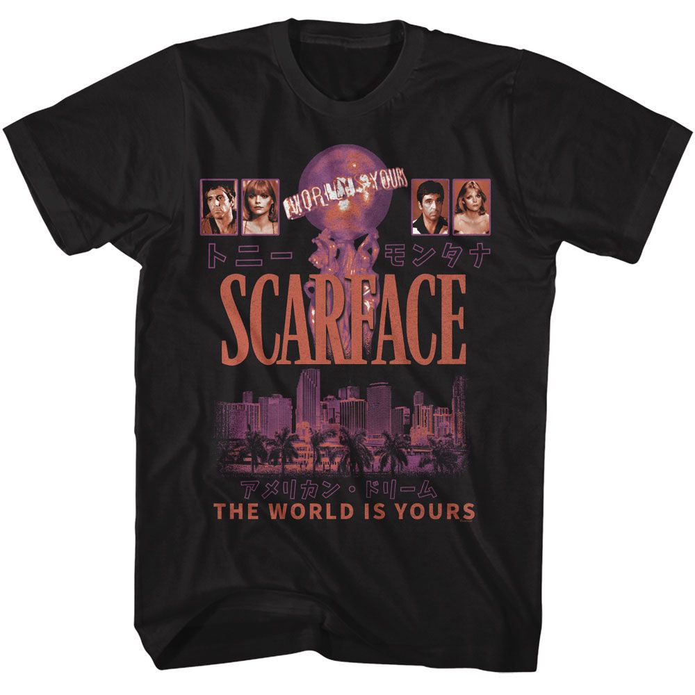 SCARFACE Eye-Catching T-Shirt, WORLD IS YOURS POSTER STYLE