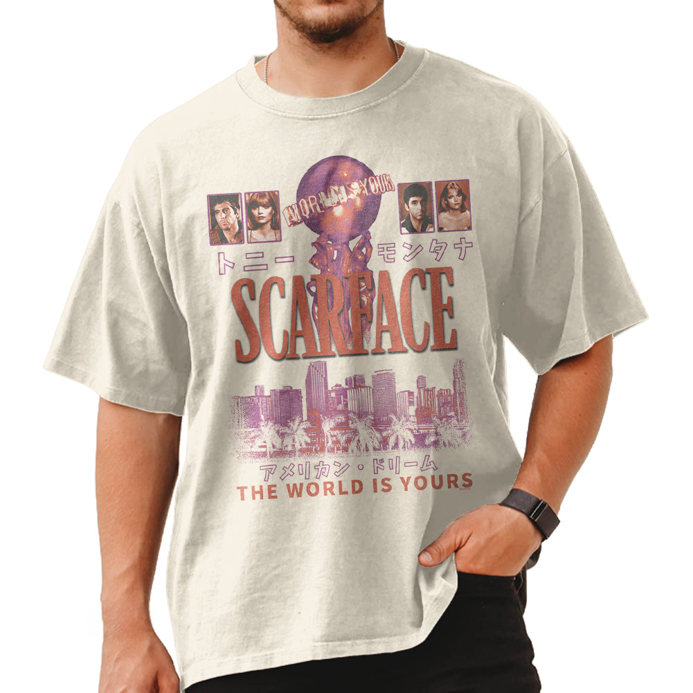 SCARFACE Oversized T-Shirt, THE WORLD IS YOURS