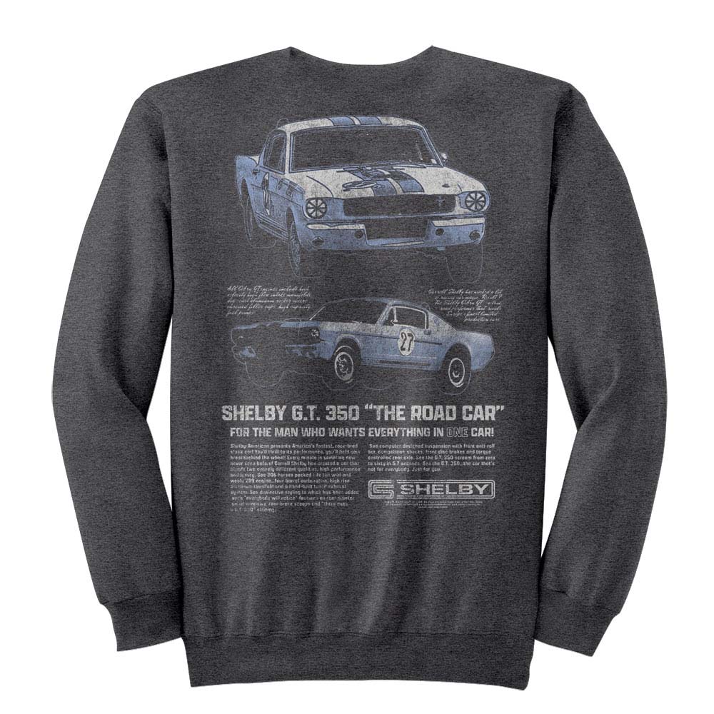 CARROLL SHELBY Eye-Catching Sweatshirt, GT 350 TWO ANGLES F B