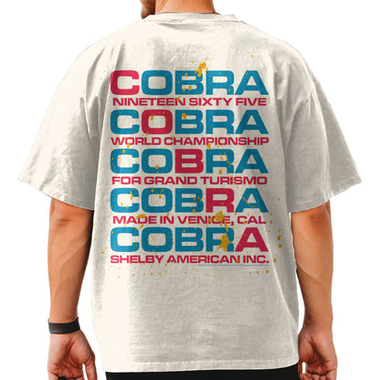 CARROLL SHELBY Oversized T-Shirt, COBRA 65 GT CHAMPS