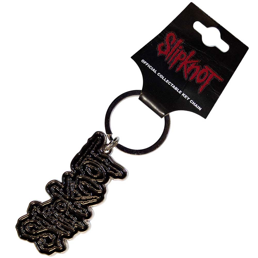 SLIPKNOT Keychain, Black Logo Black Border