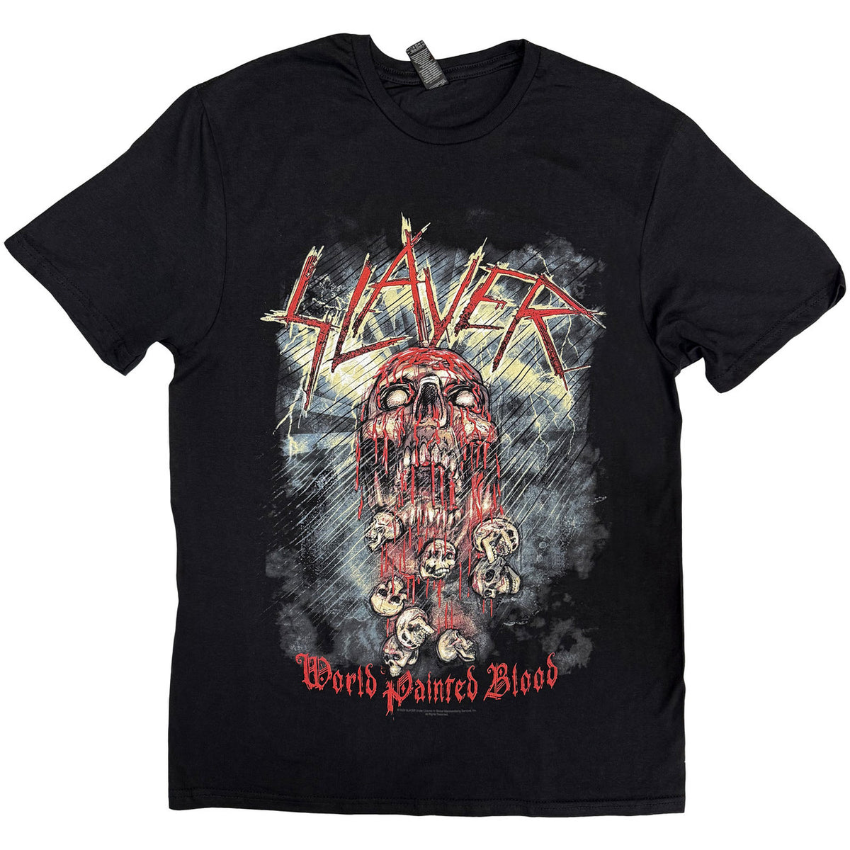 SLAYER Attractive T-Shirt, World Painted Blood Skull