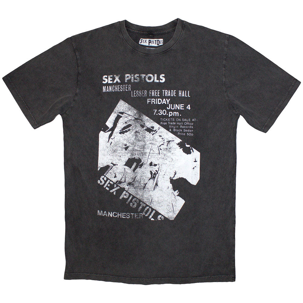 THE SEX PISTOLS Stone Wash T-Shirt, Manchester Flyer