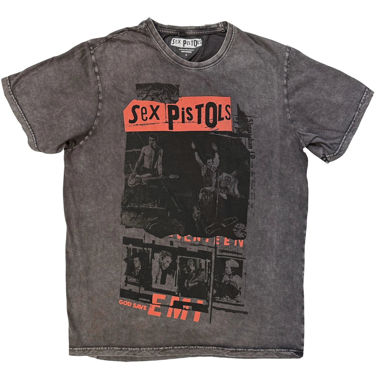 THE SEX PISTOLS Stone Wash T-Shirt, Photo Collage