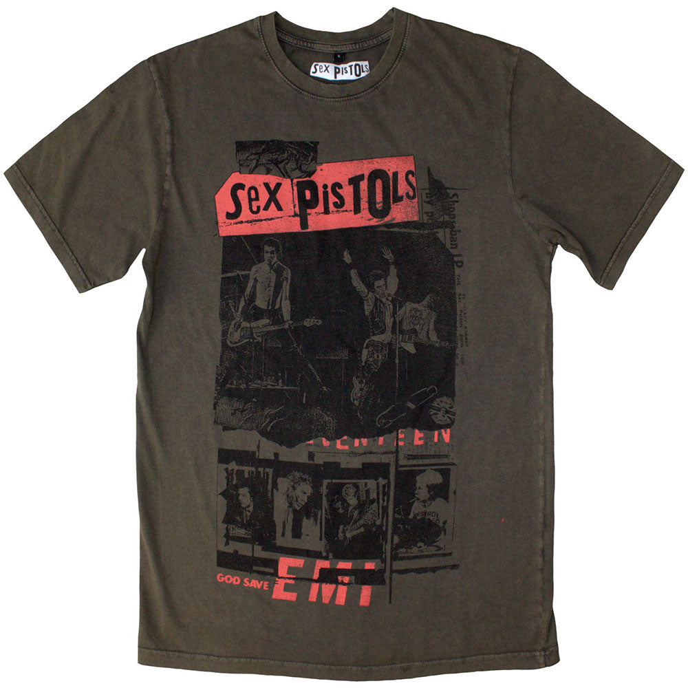 THE SEX PISTOLS Stone Wash T-Shirt, Collage