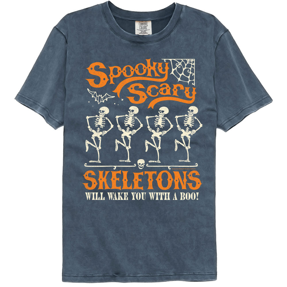 SPOOKY SCARY SKELETONS Garment Dye T-Shirt, FUNKY DECORATIVE