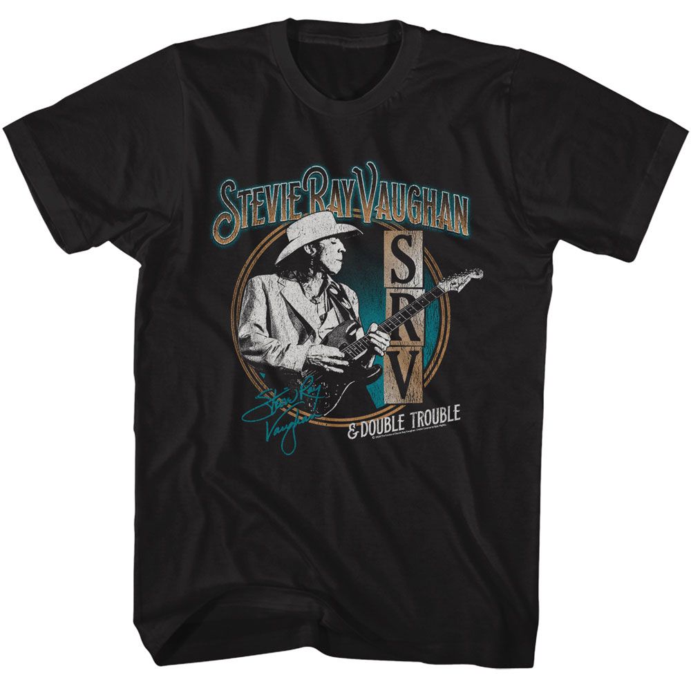 STEVIE RAY VAUGHAN Eye-Catching T-Shirt, Double Trouble