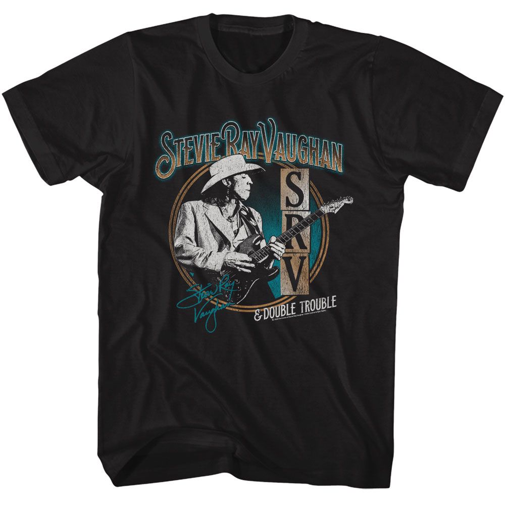 Black t-shirt with Stevie Ray Vaughan&