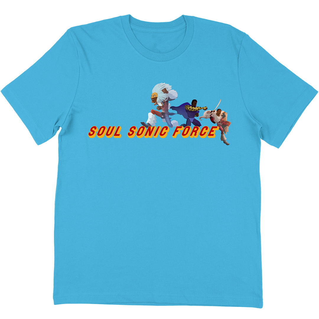 Soul Sonic Force Running Logo T-Shirt in Blue