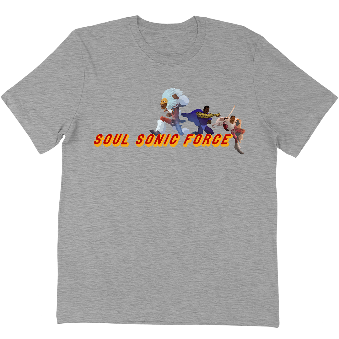 Soul Sonic Force Running Logo T-Shirt in Heather Grey