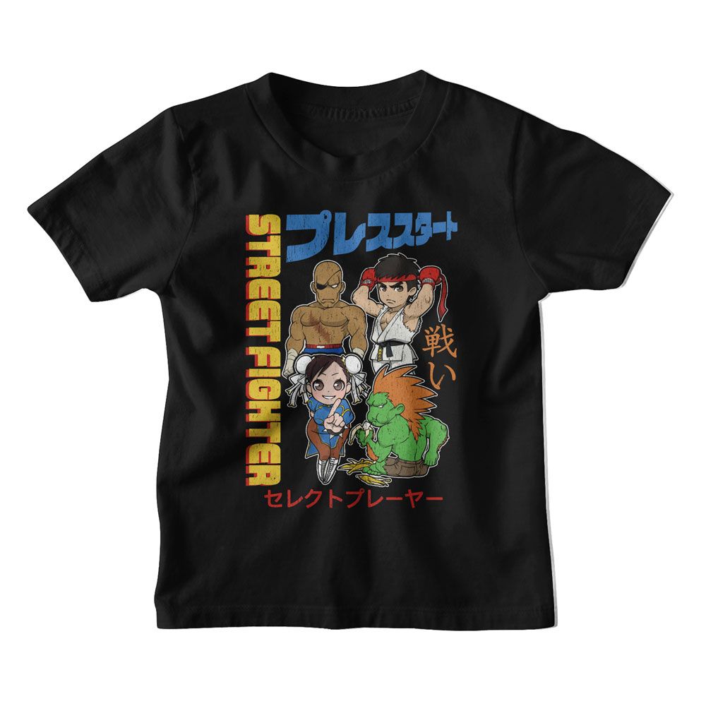 STREET FIGHTER Eye-Catching T-Shirt, CHIBI WITH KANJI