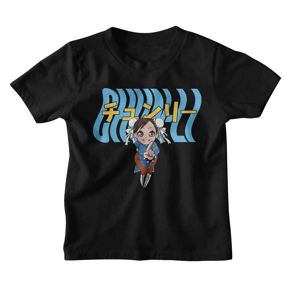 Chun Li Merch STREET FIGHTER Kids T-Shirt, CHUN LI WARPED TEXT – Authentic Band Merch