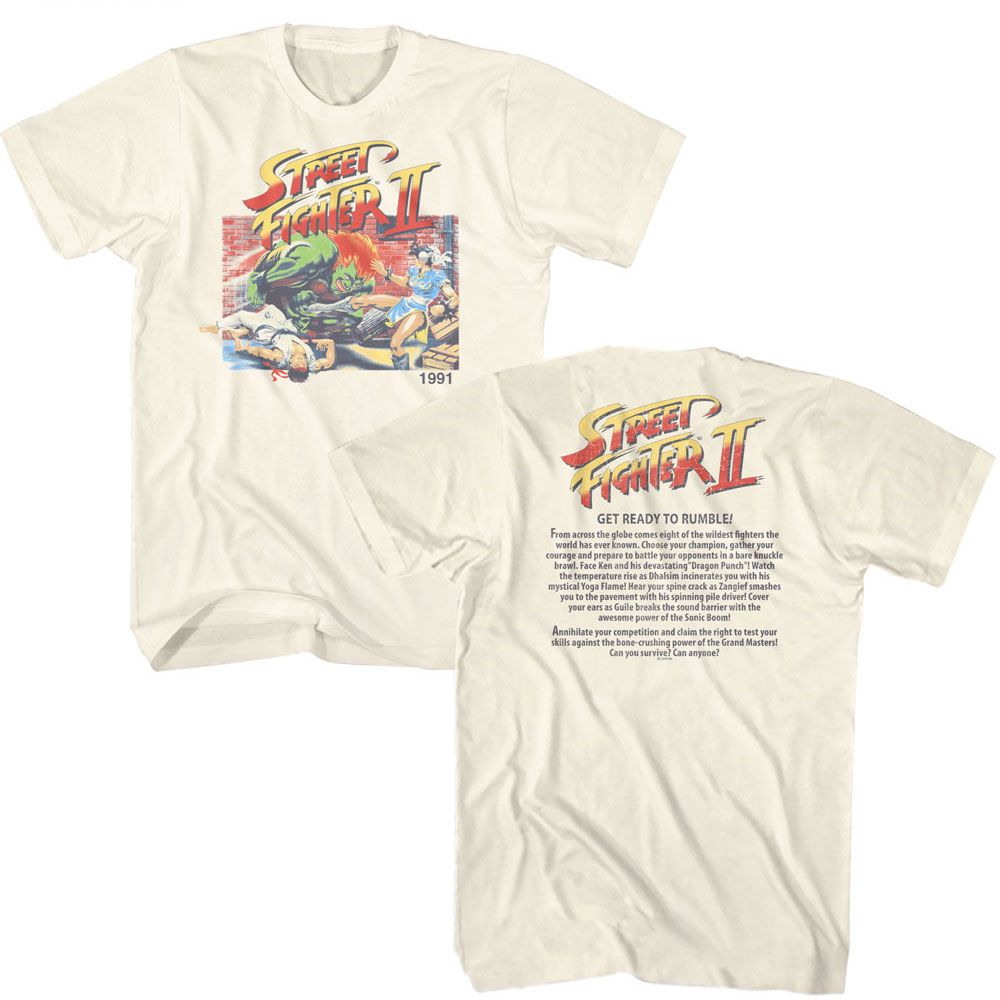 STREET FIGHTER Eye-Catching T-Shirt, READY TO RUMBLE FRONT AND BACK