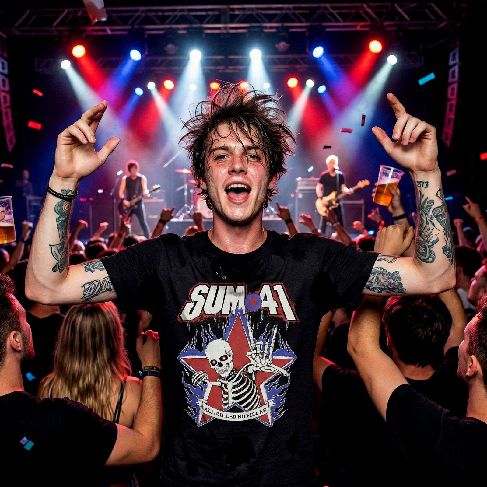 SUM 41 Carbon T-Shirt, All Killer No Filler Skeleton