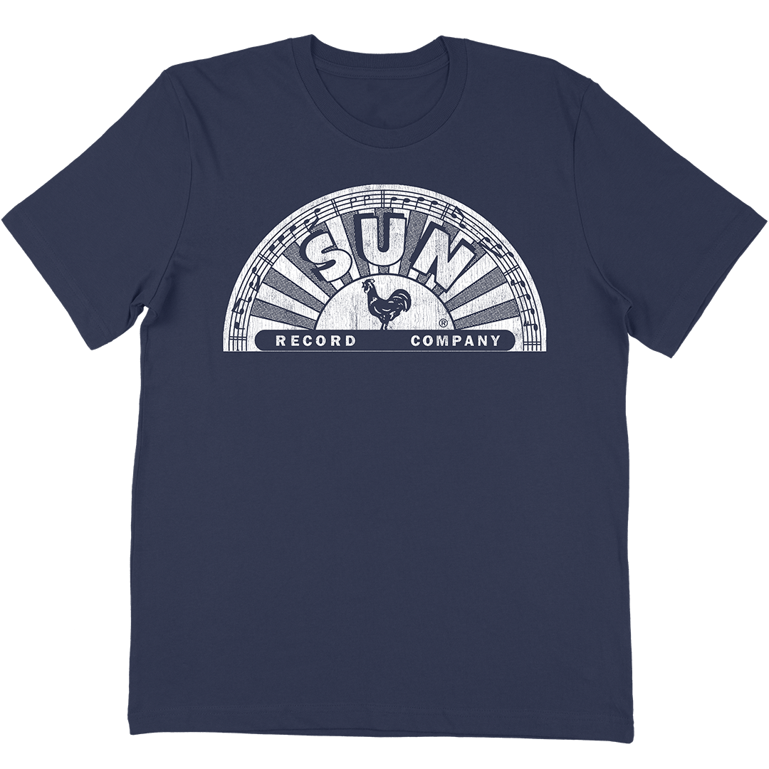 Sun Records Half Circle Logo T-Shirt In Navy