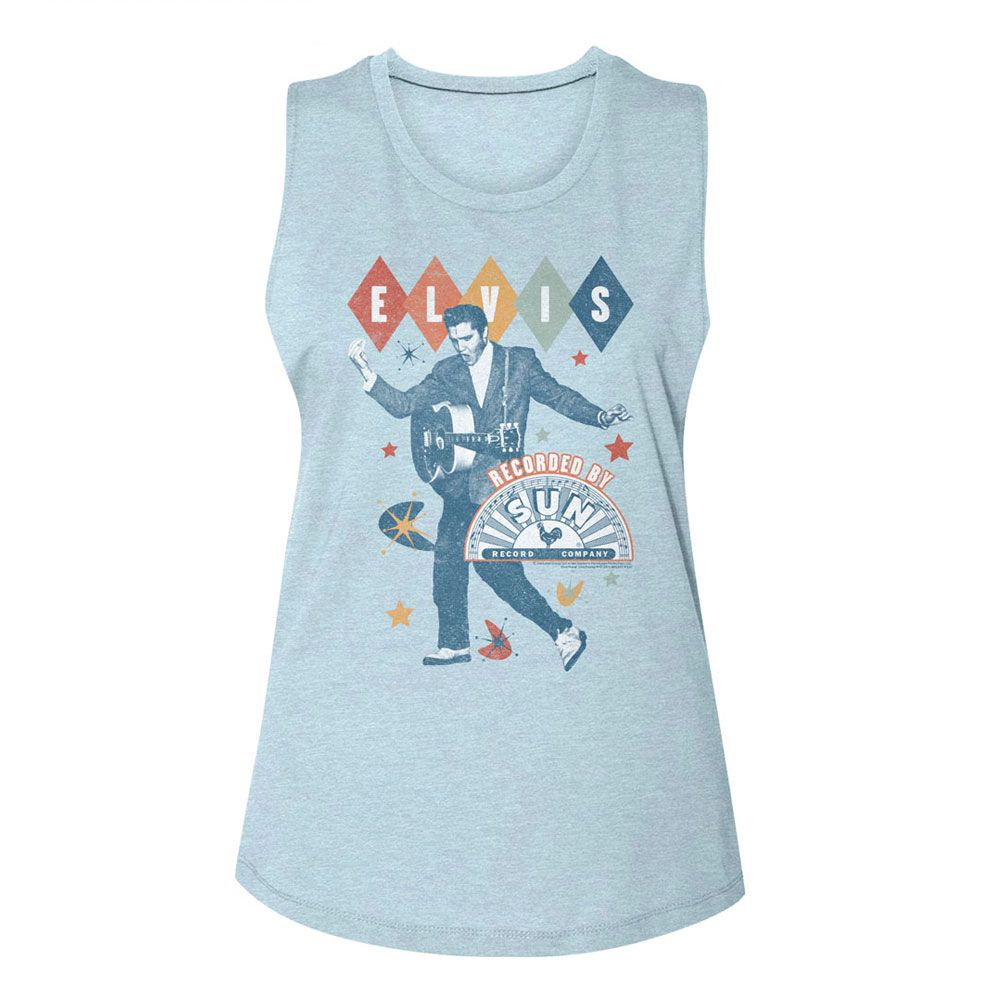 SUN RECORDS Tank Top for Ladies, Elvis Retro Shapes