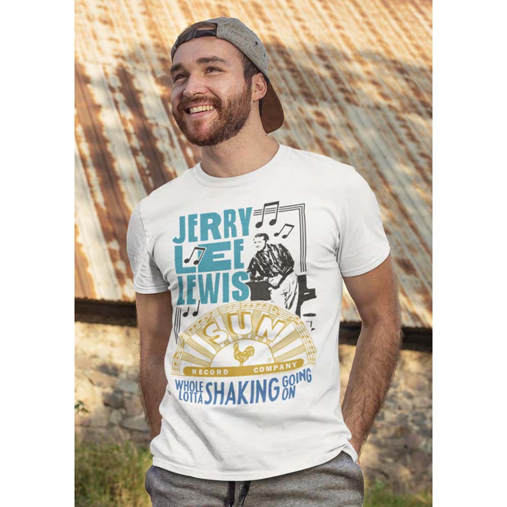 SUN RECORDS Eye-Catching T-Shirt, Jerry Lee Lewis Whole Lotta Shaking