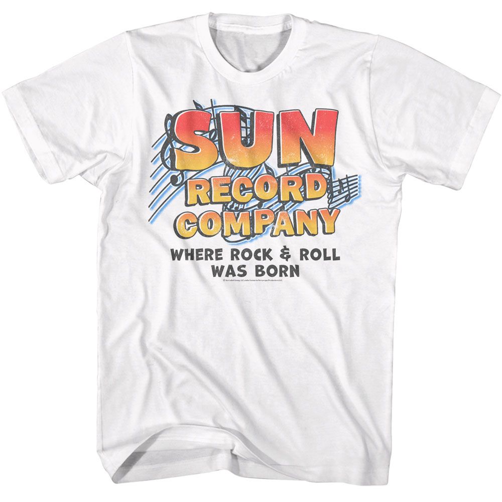 SUN RECORDS Eye-Catching T-Shirt, Music Notes