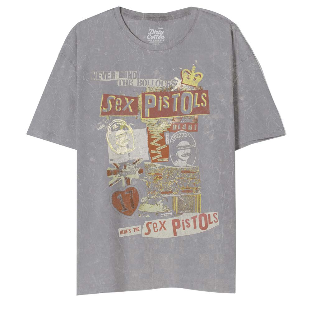 SEX PISTOLS Mineral Wash T-Shirt, Collage