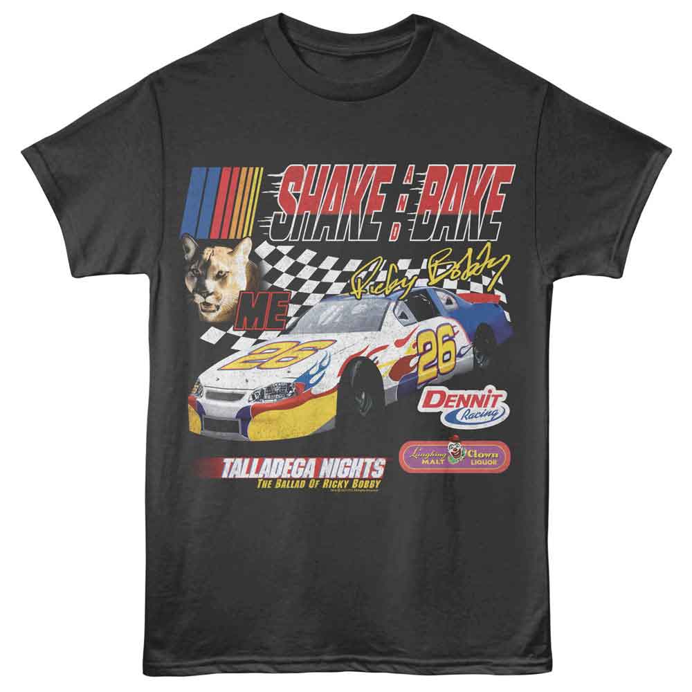 TALLADEGA NIGHTS Eye-Catching T-Shirt, SHAKE BAKE FLAG