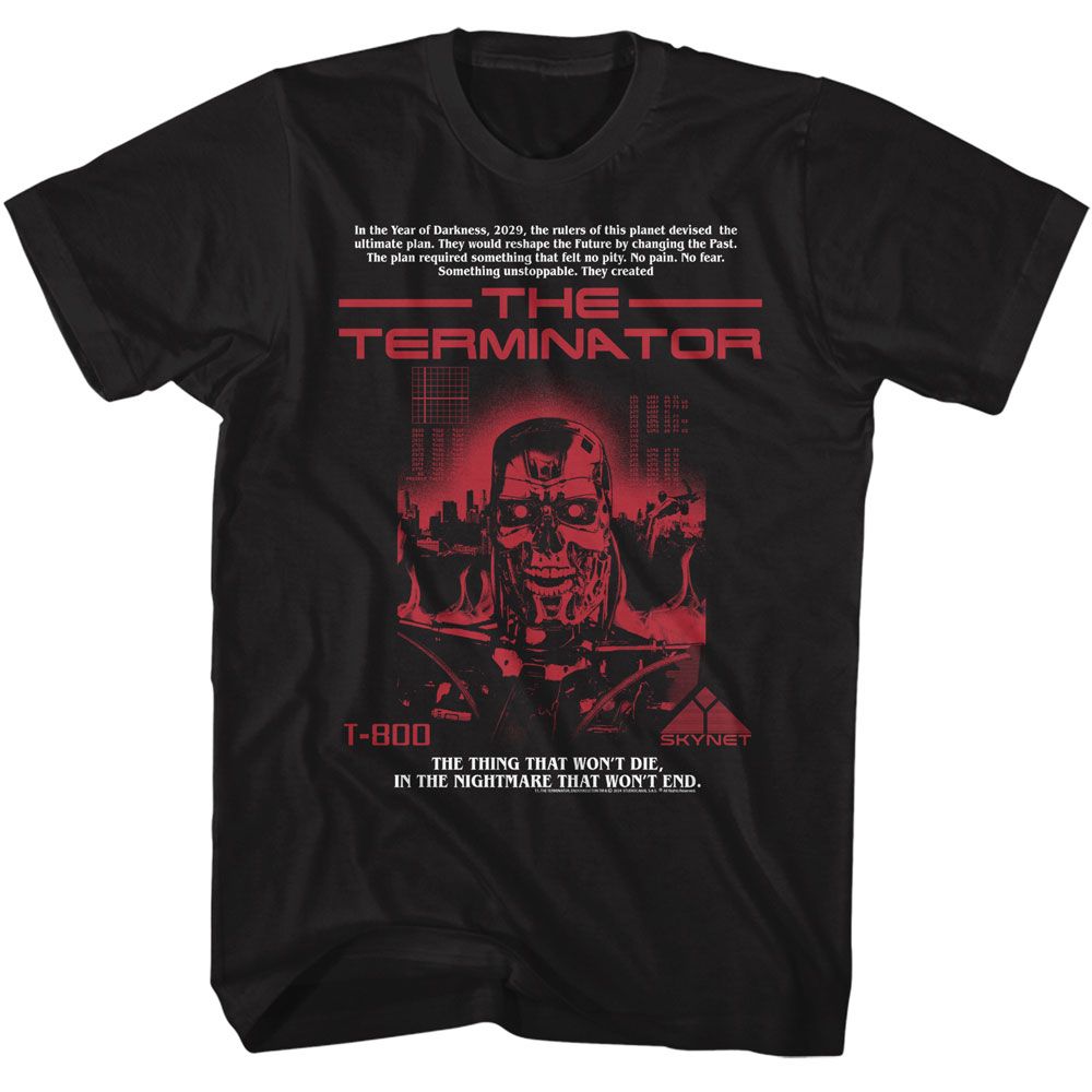 TERMINATOR Eye-Catching T-Shirt, RED T 800