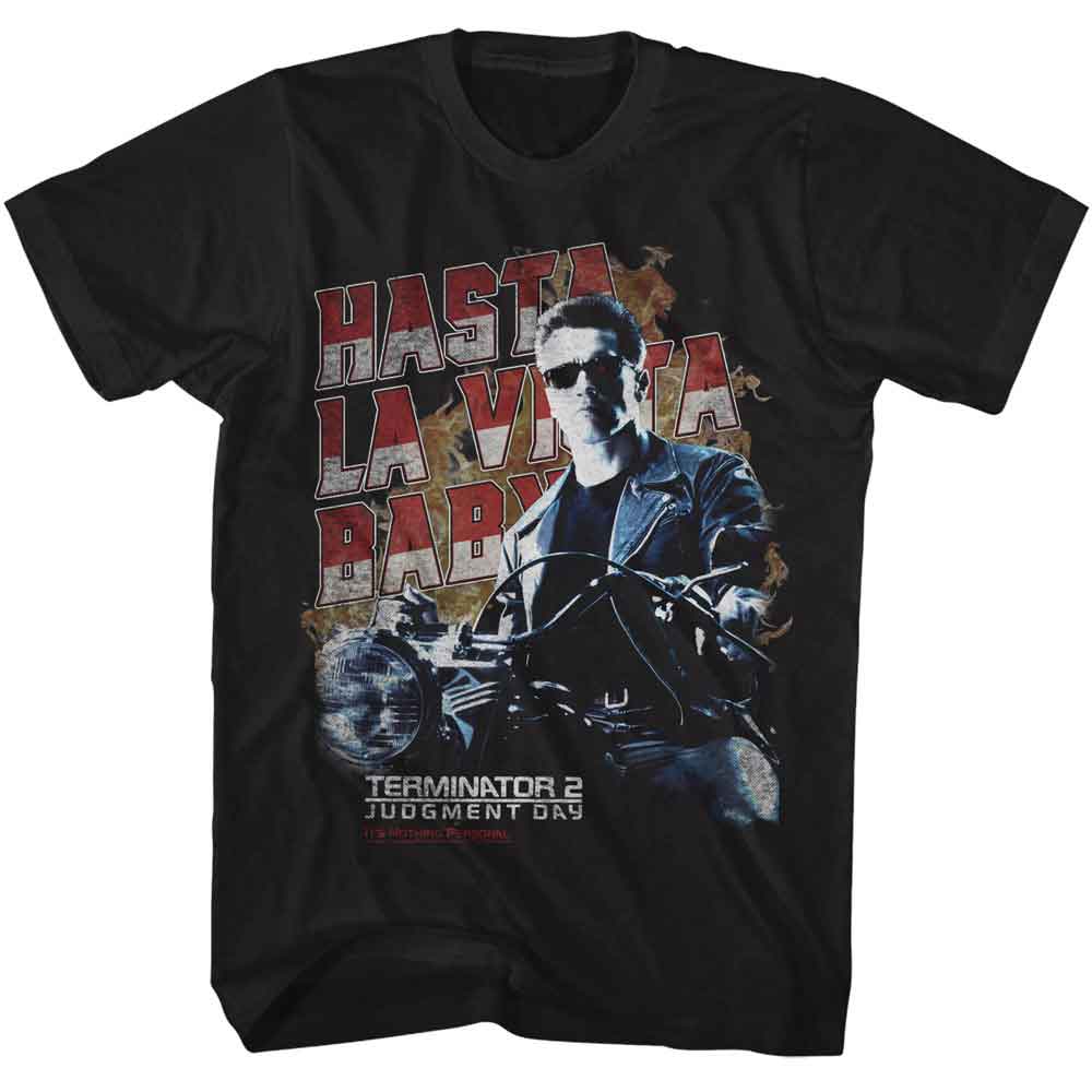 TERMINATOR Famous T-Shirt, HASTA LA VISTA MOTORCYCLE