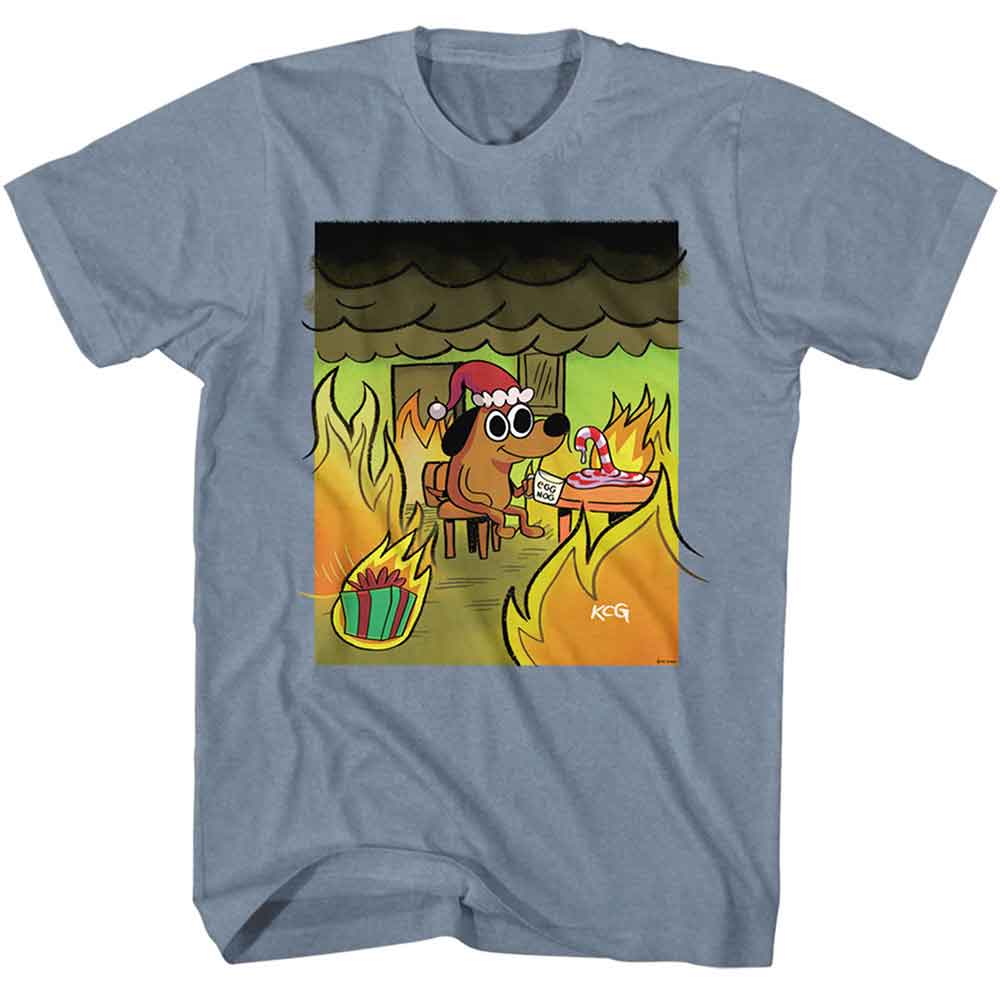 THIS IS FINE Eye-Catching T-Shirt, CHRISTMAS