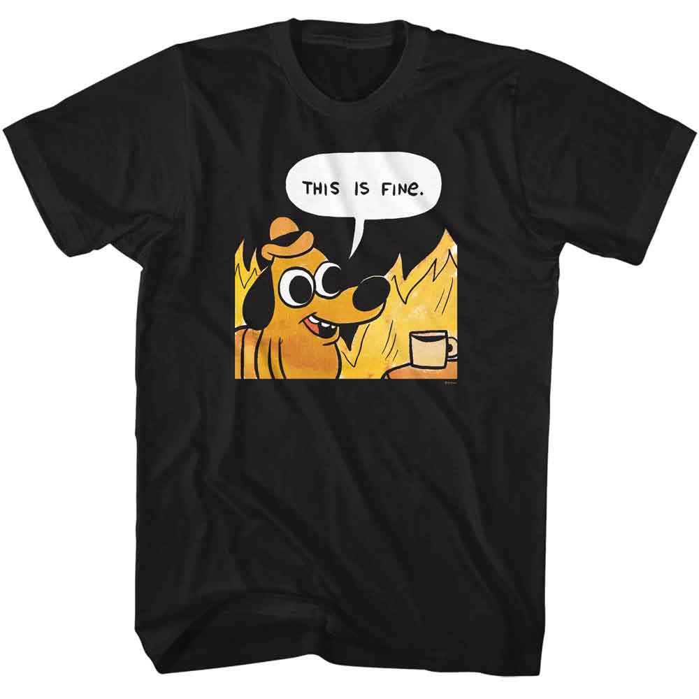 THIS IS FINE Eye-Catching T-Shirt, CUTOUT