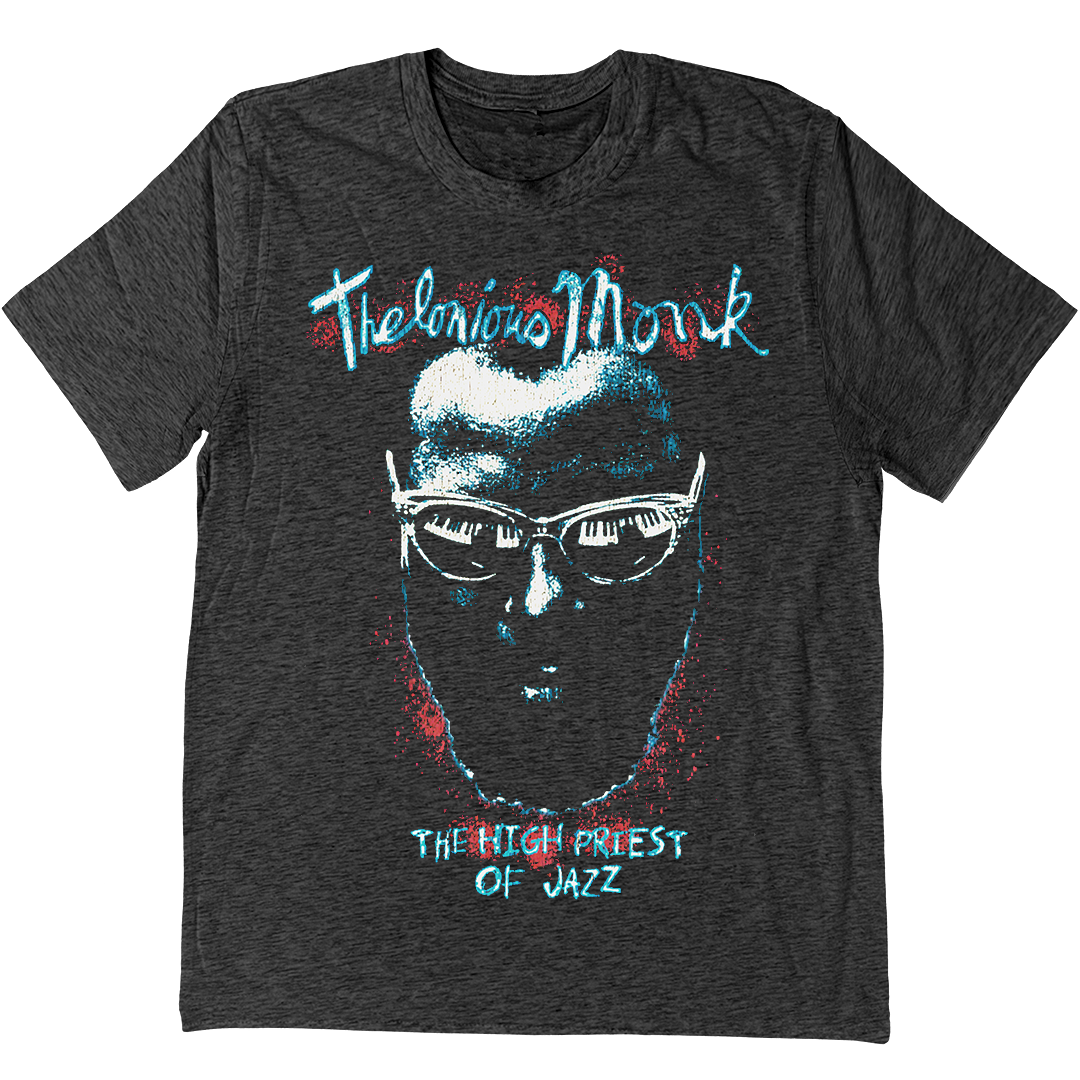 Thelonious Monk High Priest Of Jazz T-Shirt In Charcoal Grey