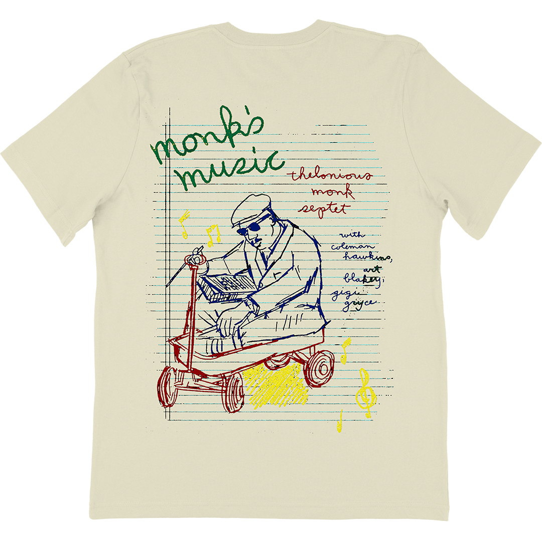 Thelonious Monk Monks Music College Ruled T-Shirt In Vintage White