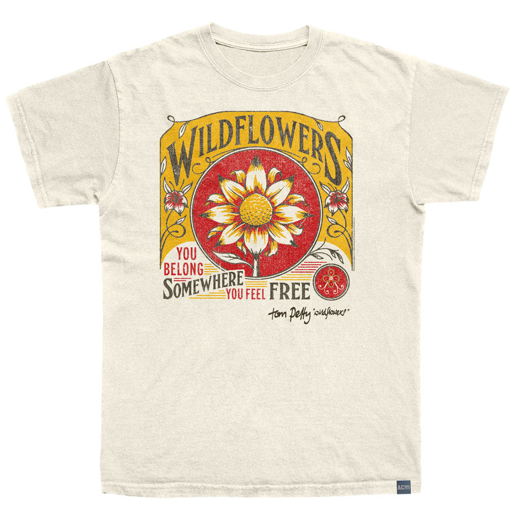 TOM PETTY Made in USA T-Shirt, WILDFLOWERS