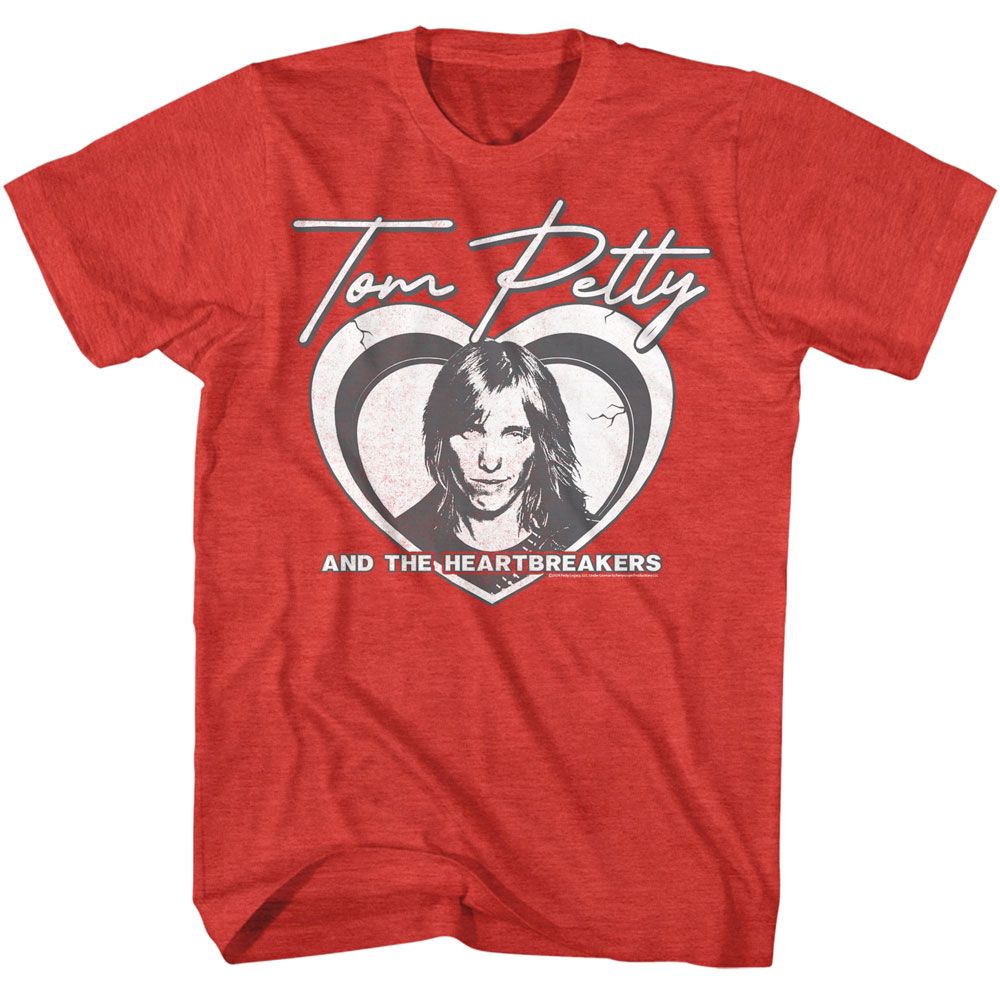 TOM PETTY &amp; THE HEARTBREAKERS Eye-Catching T-Shirt, Layered Heart