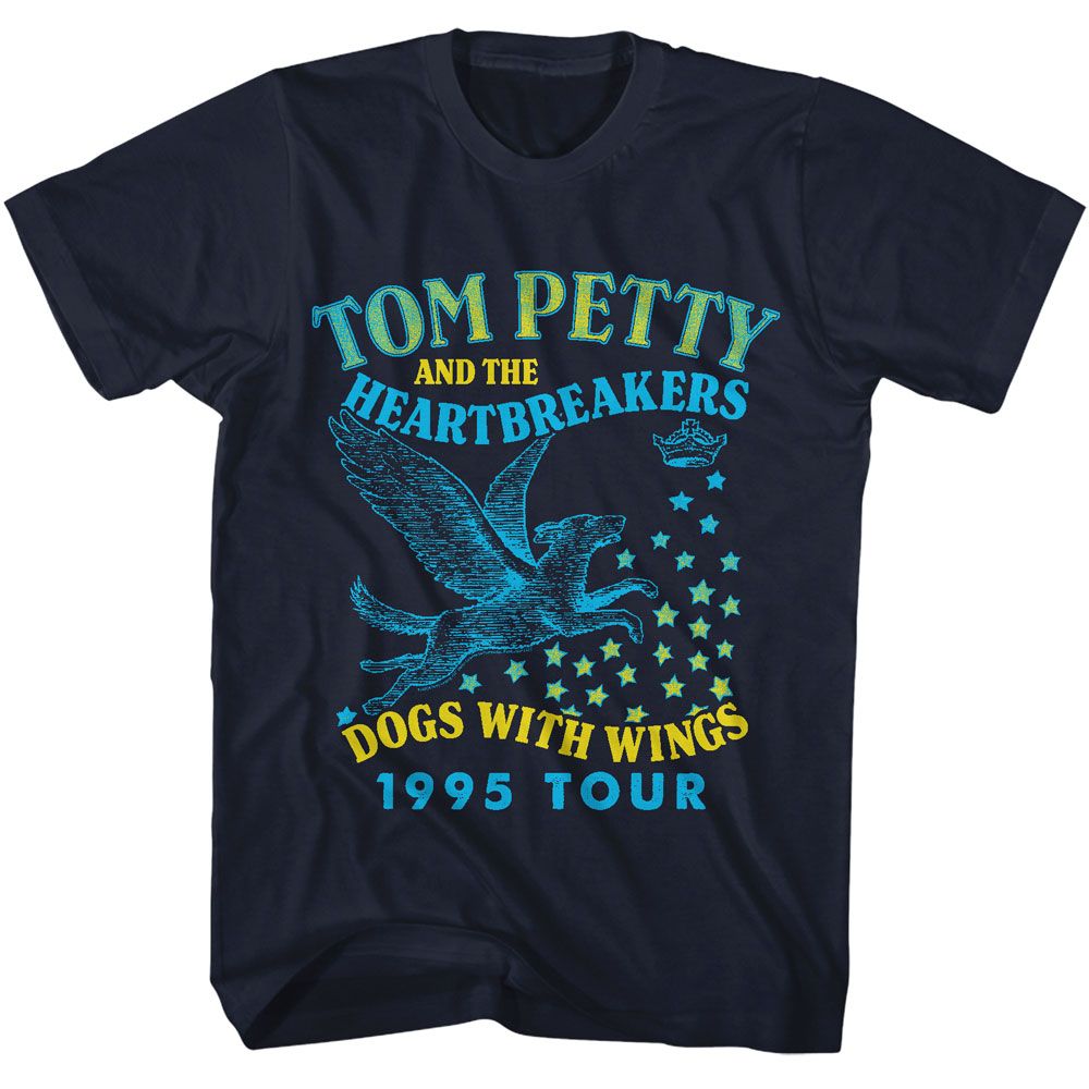 TOM PETTY &amp; THE HEARTBREAKERS Eye-Catching T-Shirt, Dogs with Wings 1995 Tour