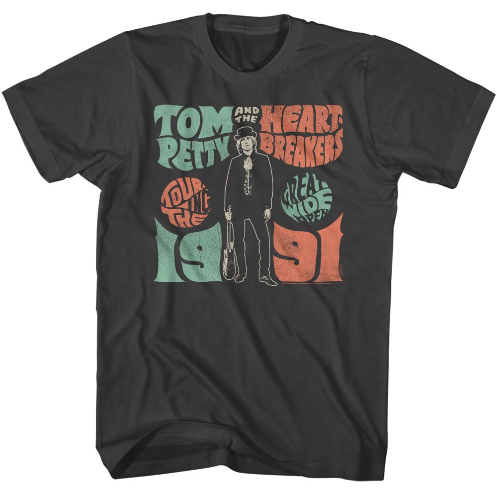 TOM PETTY &amp; THE HEARTBREAKERS Eye-Catching T-Shirt, Wide Open Tour 1991