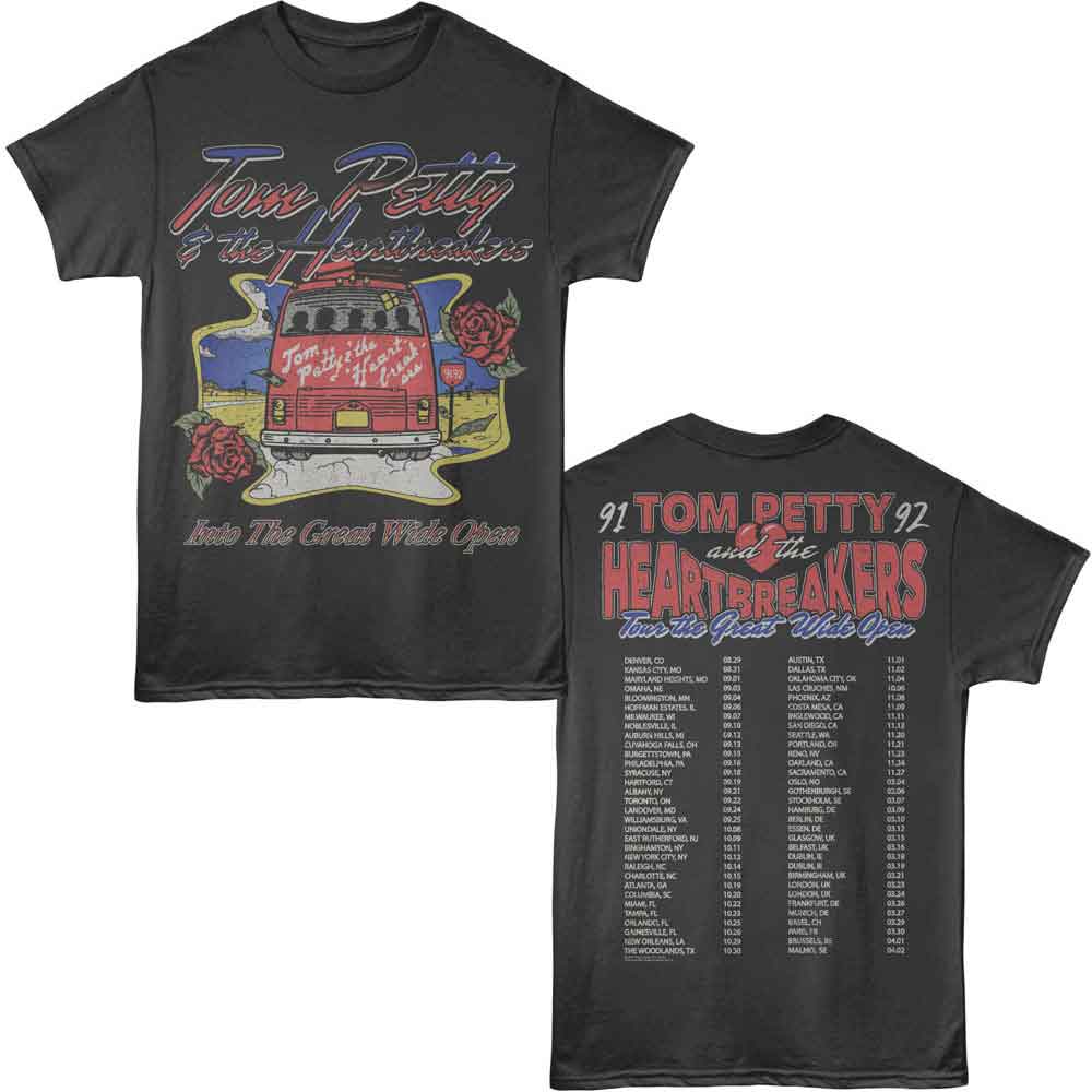TOM PETTY &amp; THE HEARTBREAKERS Eye-Catching T-Shirt, GREAT WIDE OPEN TOUR
