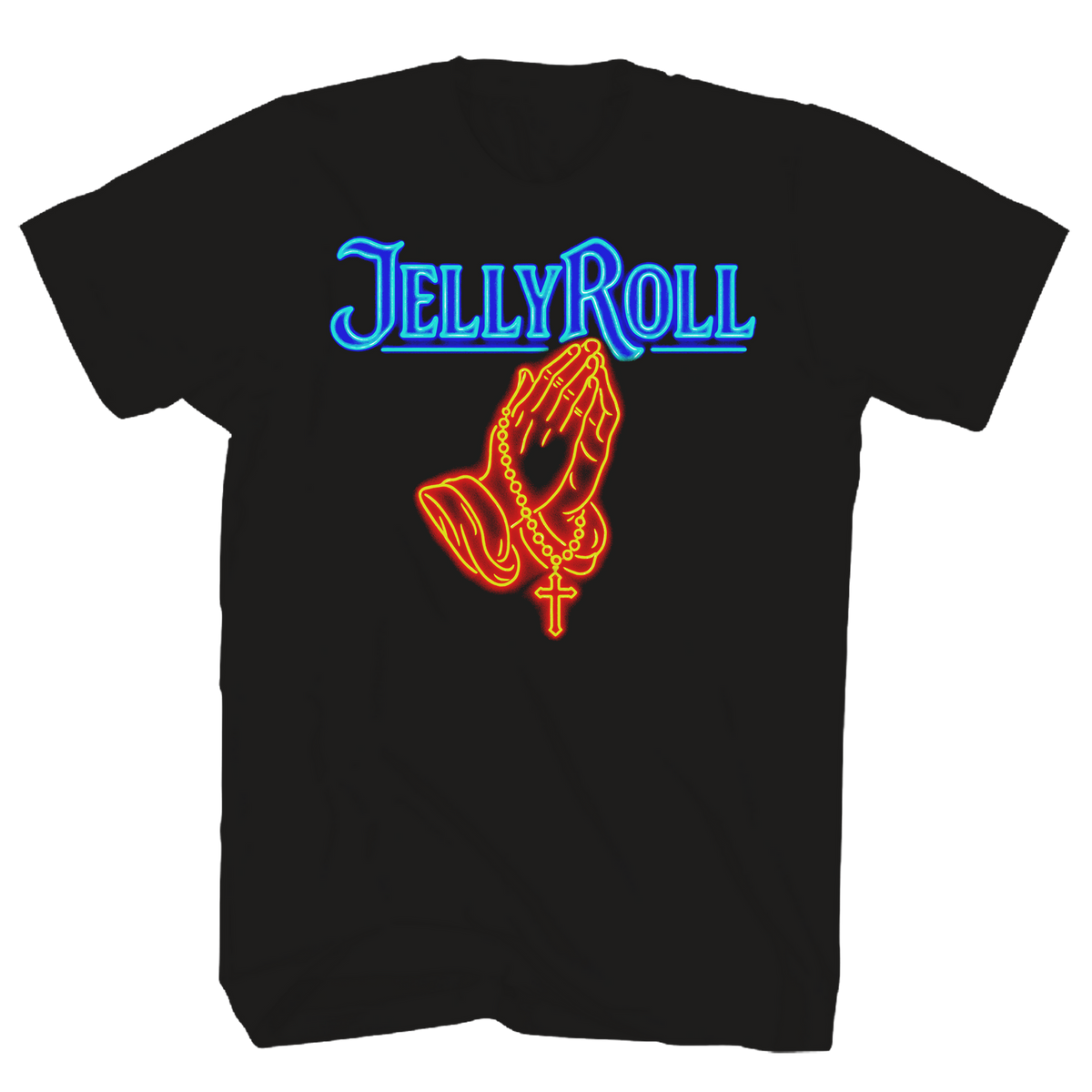 JELLY ROLL T-Shirt, NEON PRAYING HANDS