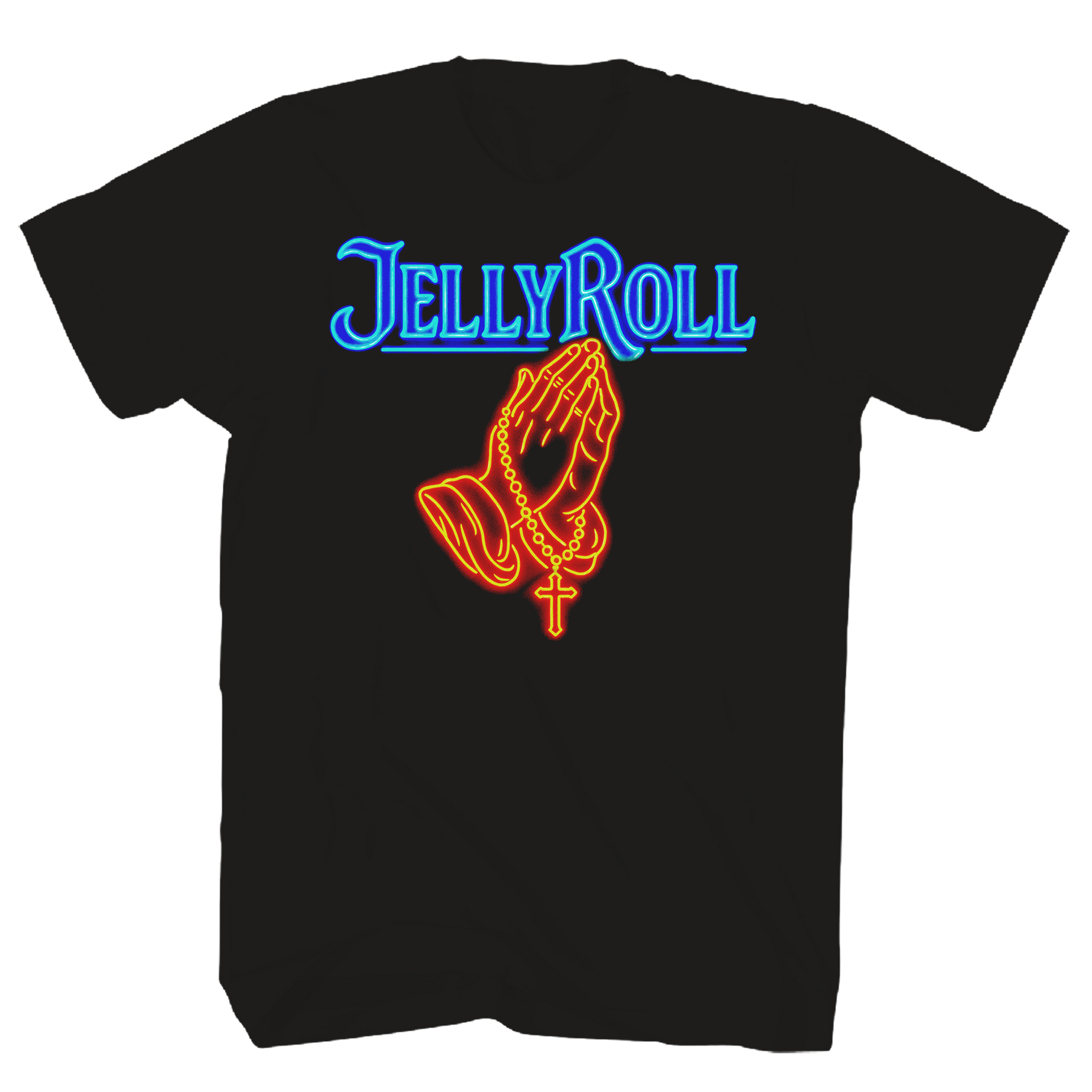 JELLY ROLL T-Shirt, NEON PRAYING HANDS
