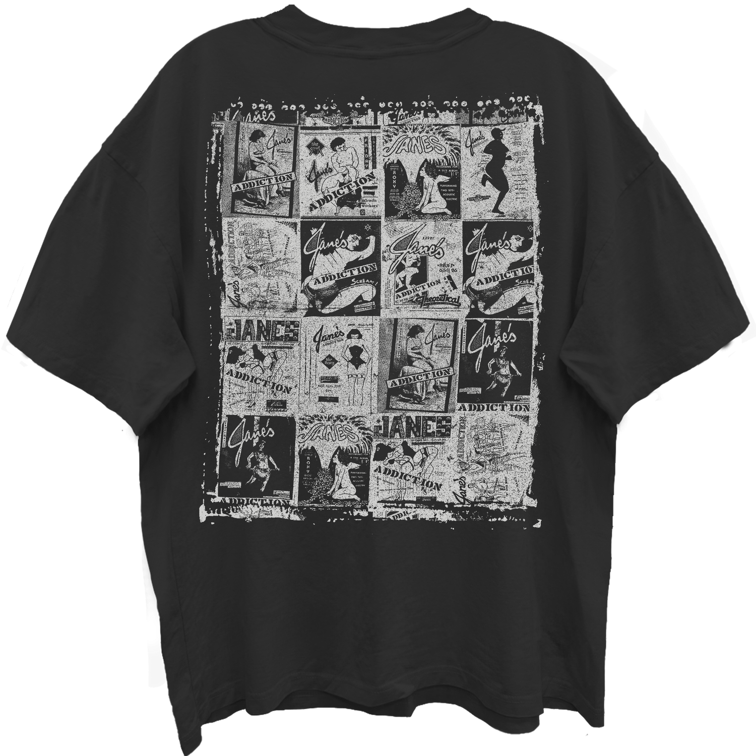 JANES ADDICTION Oversized T-Shirt, GREATEST HITS LOGO COLLAGE