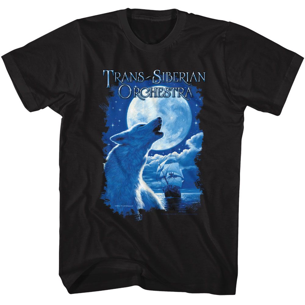 TRANS SIBERIAN ORCHESTRA Eye-Catching T-Shirt, Night Ocean Wolf