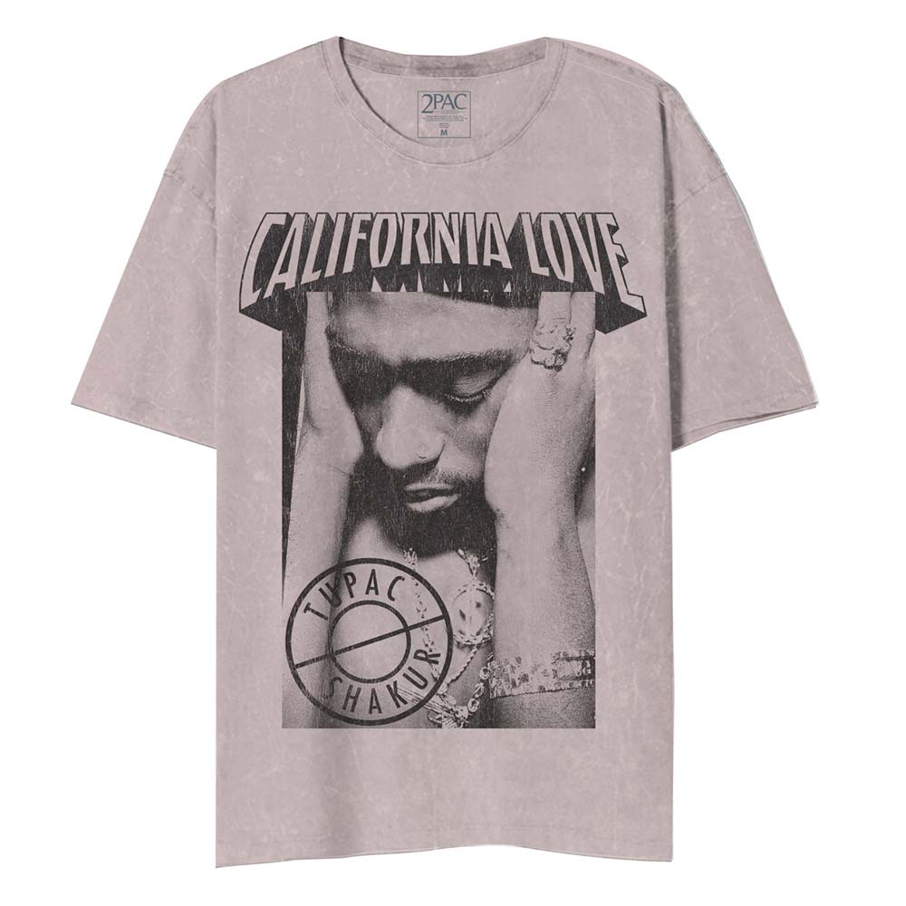 TUPAC Mineral Wash T-Shirt, Cali Love