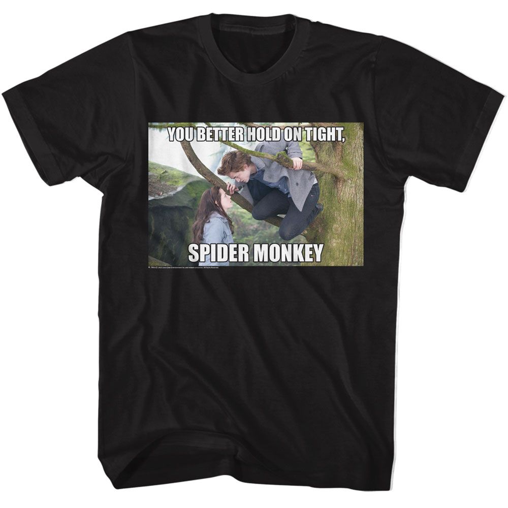 TWILIGHT Eye-Catching T-Shirt, HOLD ON TIGHT SPIDER MONKEY