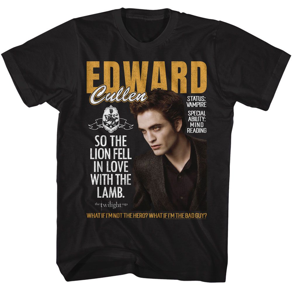 TWILIGHT Eye-Catching T-Shirt, EDWARD LION FELL IN LOVE