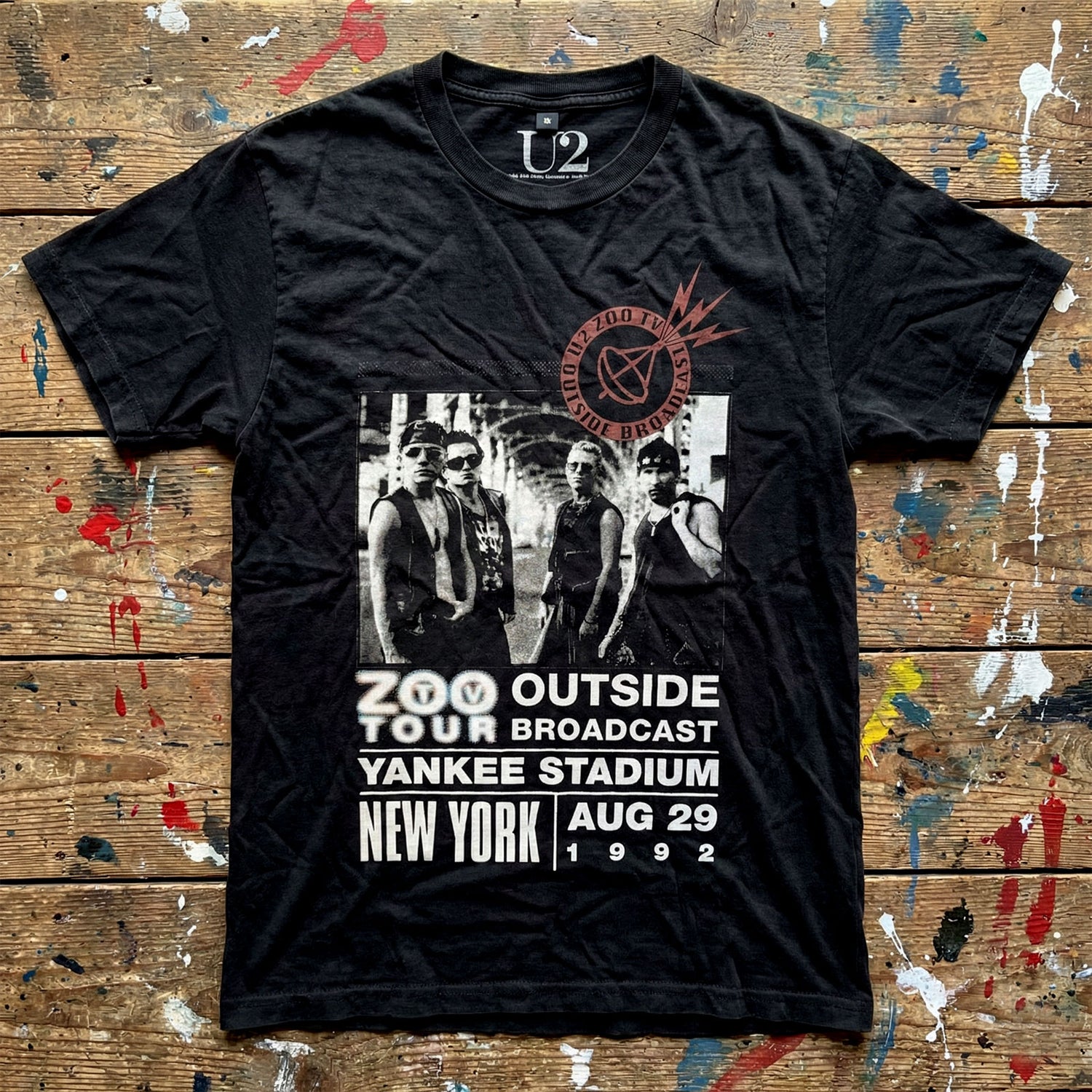 U2 Carbon T-Shirt, Zoo TV Tour NY Poster 08.29.92