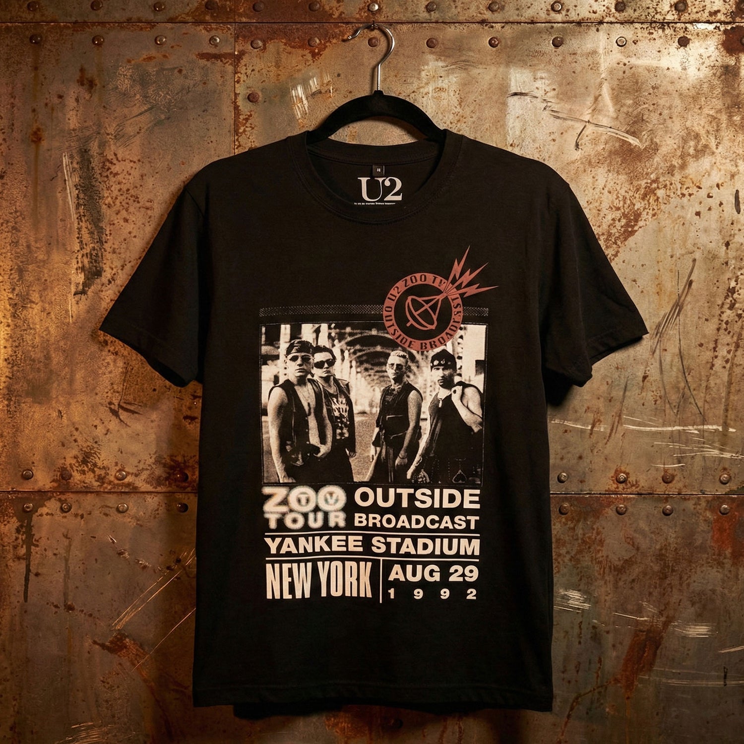 U2 Carbon T-Shirt, Zoo TV Tour NY Poster 08.29.92