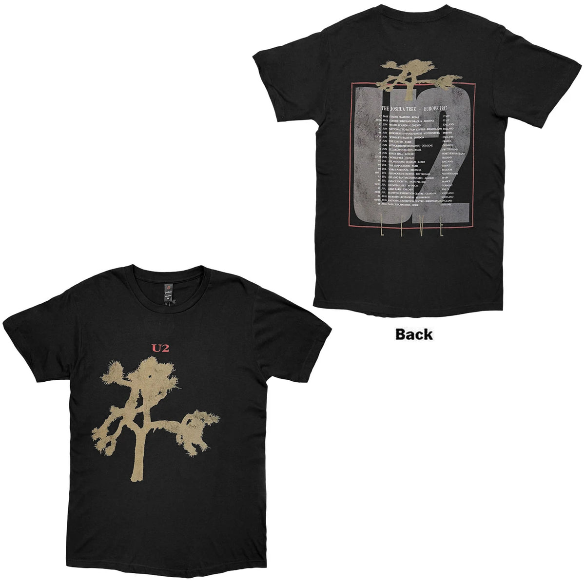 U2 Attractive T-Shirt, Joshua Tree European Tour &