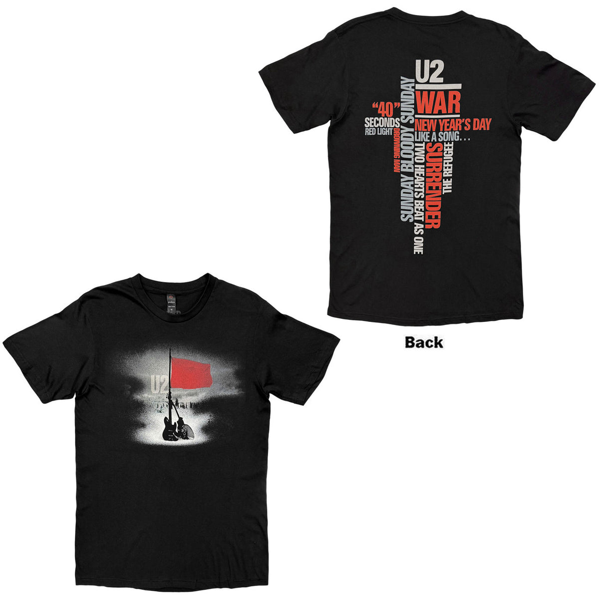 U2 Attractive T-Shirt, War Guitars &amp; Red Flag