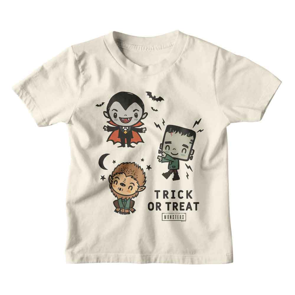 UNIVERSAL MONSTERS Eye-Catching T-Shirt, CHIBI TRICK OR TREAT