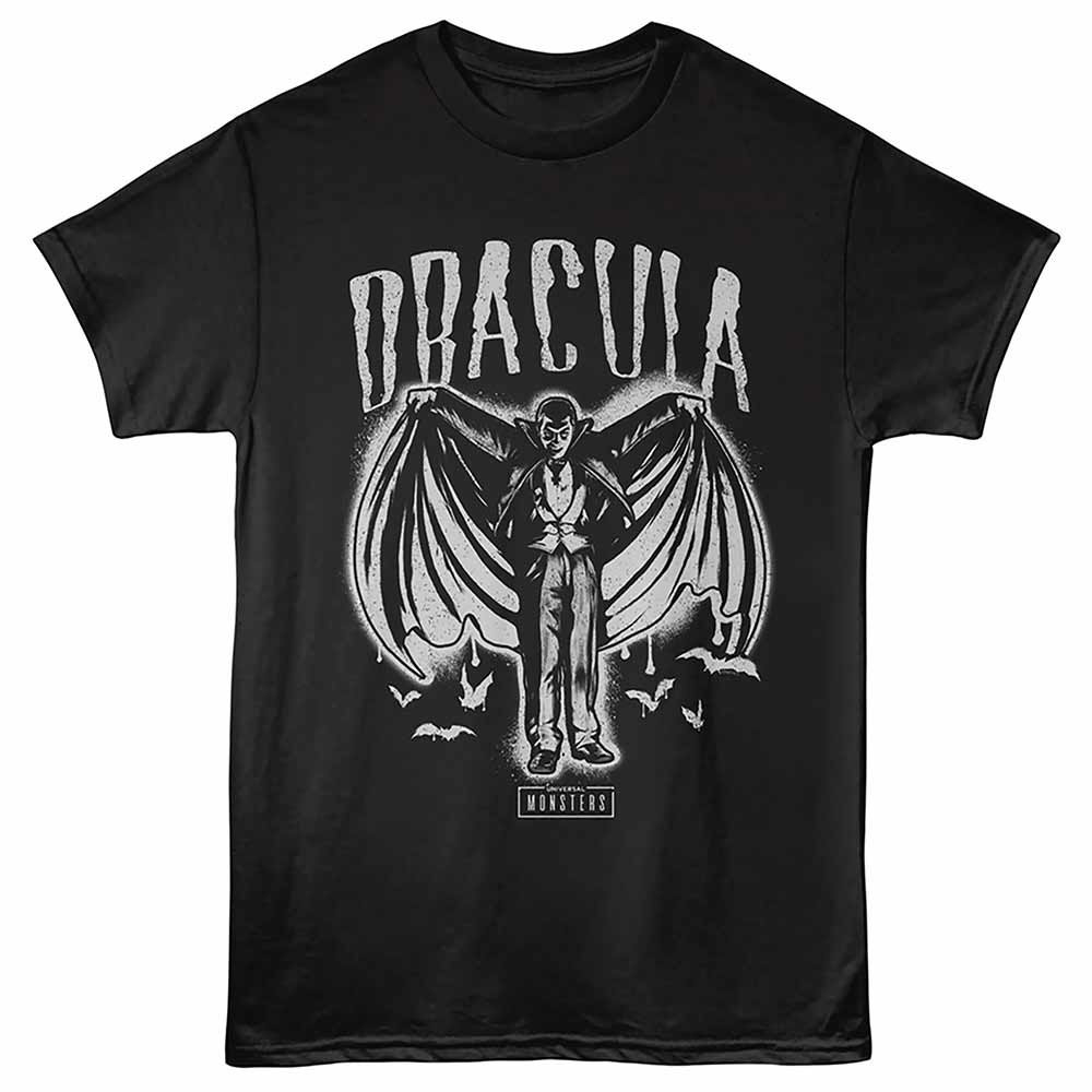 UNIVERSAL MONSTERS Eye-Catching T-Shirt, DRACULA SPRAY PAINT